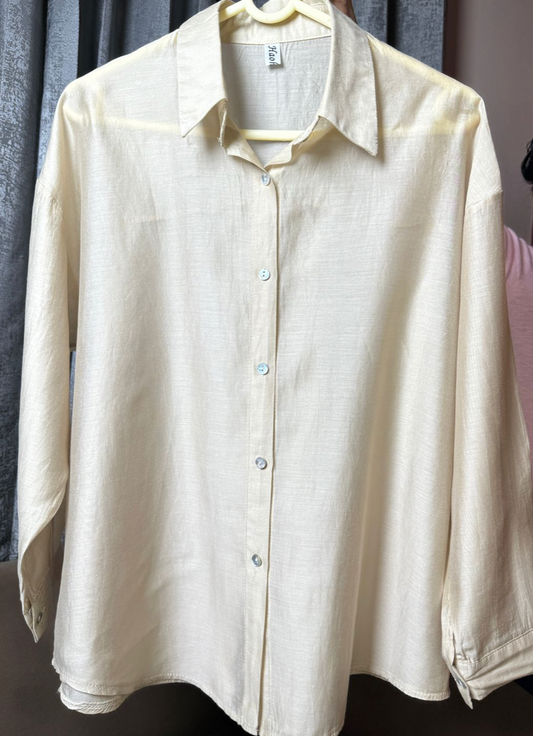 Full Sleeves Shirt for Men (Beige, Free Size) (Test SKU)