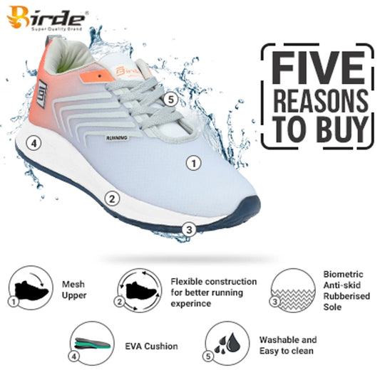 Sports Shoes for Men (Orange & Grey, 6)